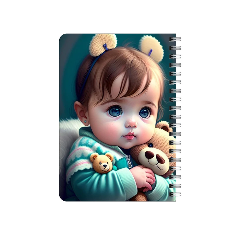دفترچه یادداشت بامبیلیپ مدل چوبی طرح نی نی خرسی و خرسش کد 4270713