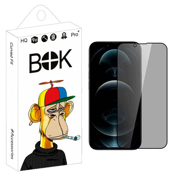 محافظ صفحه نمایش حریم شخصی بوک مدلpr+ مناسب برای گوشی موبایل اپل IPHONE 13promax