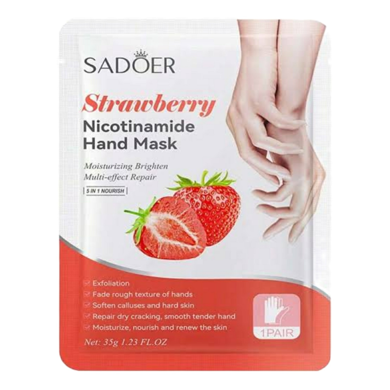 ماسک دست سادور مدل توت فرنگی وزن 35 گرم