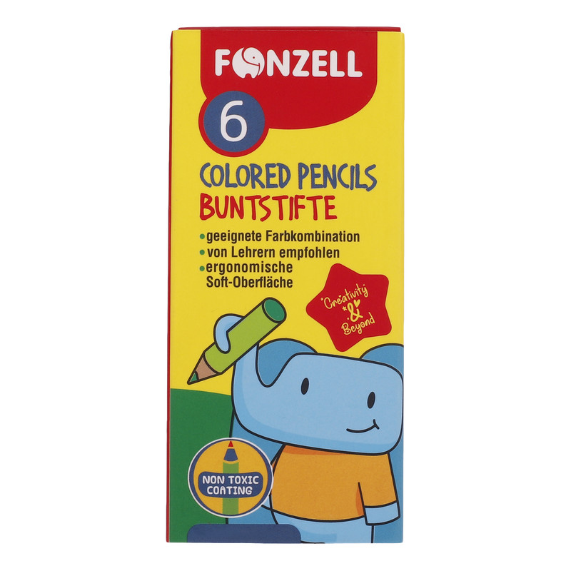 مداد رنگی 6 رنگ فونزل مدل kids طول 6 سانتی متر
