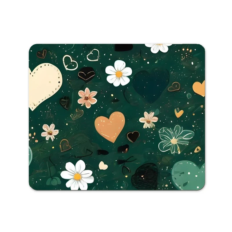 ماوس پد پاد آفرین مدل گلها و قلبهای زیبا کد 703 سایز 24*19 سانتی متر