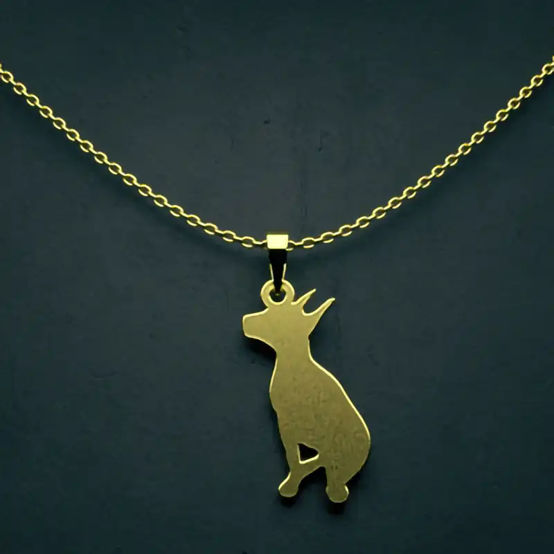 گردنبند طلا 18 عیار زنانه مدوپد مدل سگ کد J3-1-1237