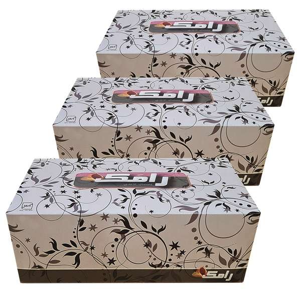 دستمال کاغذی 150 برگ رامک مدل جعبه ای مجموعه 3 عددی