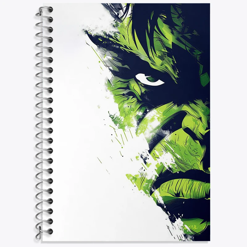 دفتر زبان 50 برگ خندالو مدل دو خط طرح هالک مارول (Marvel) کد N1766