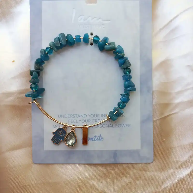 دستبند زنانه آی ام مدل سنگ آپاتیت کد SMR 108