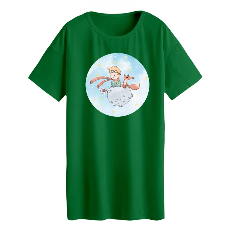 تی شرت لانگ آستین کوتاه زنانه مدل شازده کوچولو و روباه