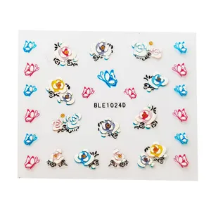 برچسب ناخن بی ال ای طرح گل مدل RS9