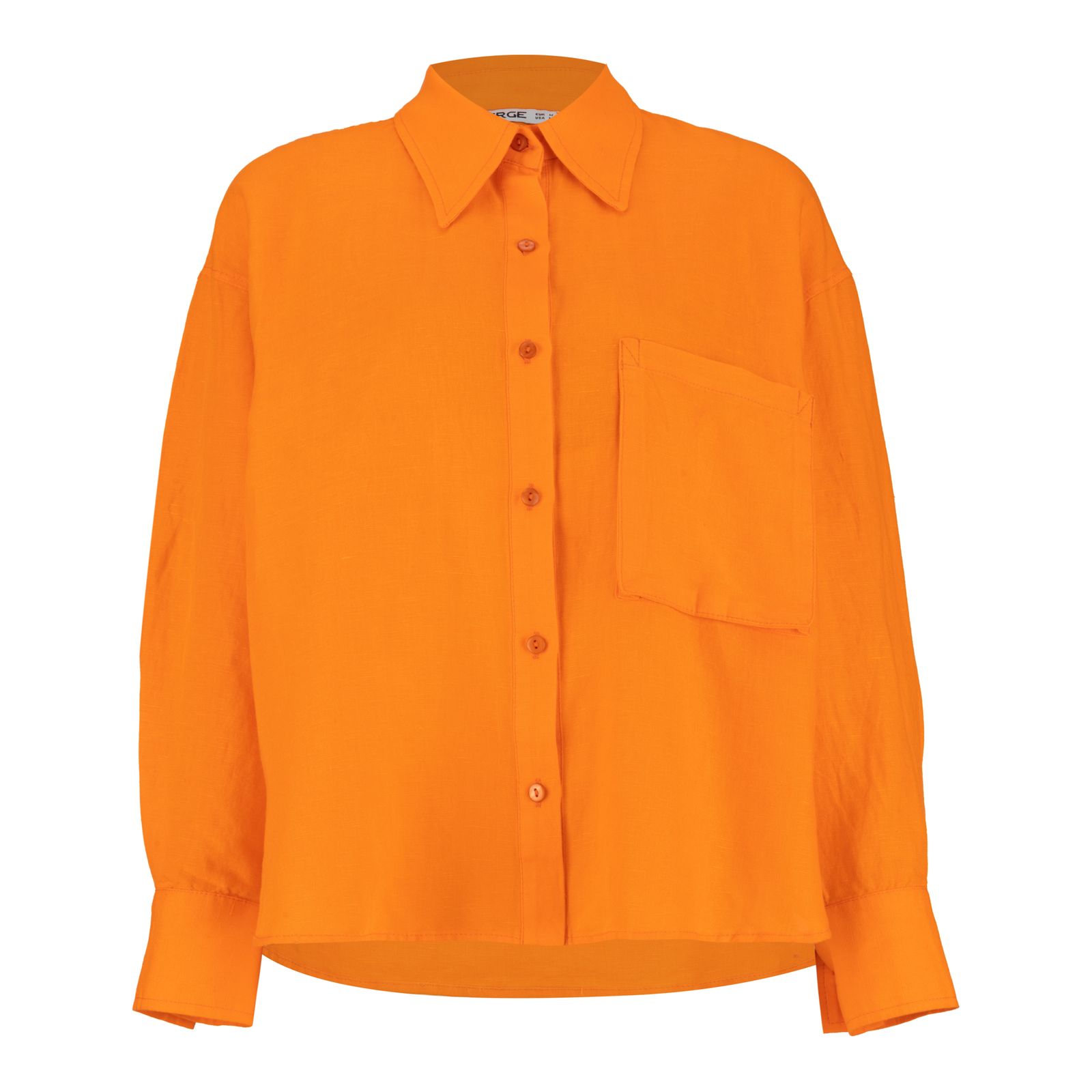شومیز آستین بلند زنانه سرژه مدل 207272 رنگ نارنجی