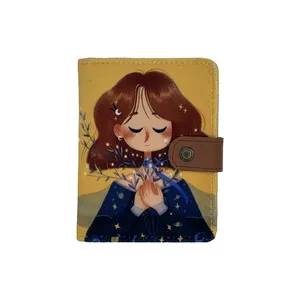 کیف پول زنانه طرح دختر و گل کد DW11