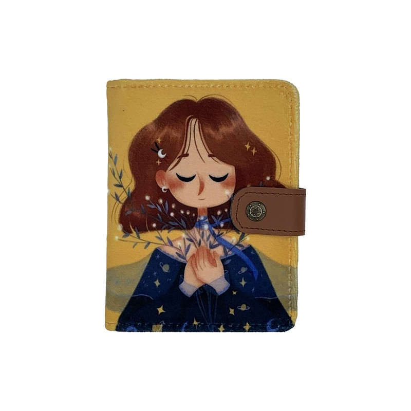 کیف پول زنانه طرح دختر و گل کد DW11