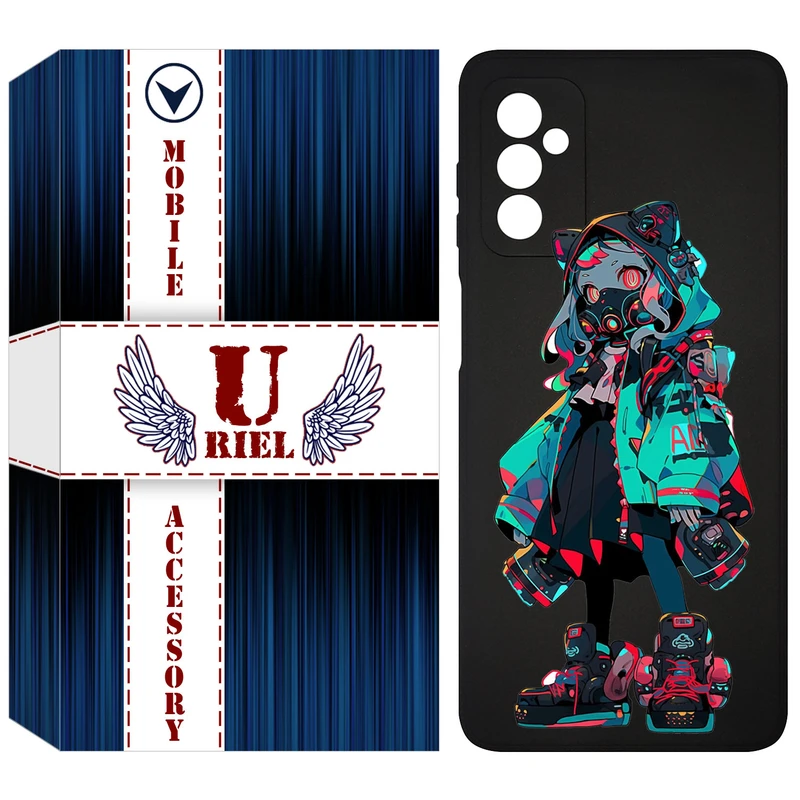 کاور یوریل قاب مدل KSH کد 58 طرح دخترگربه ای مناسب برای گوشی موبایل سامسونگ Galaxy M52 5G