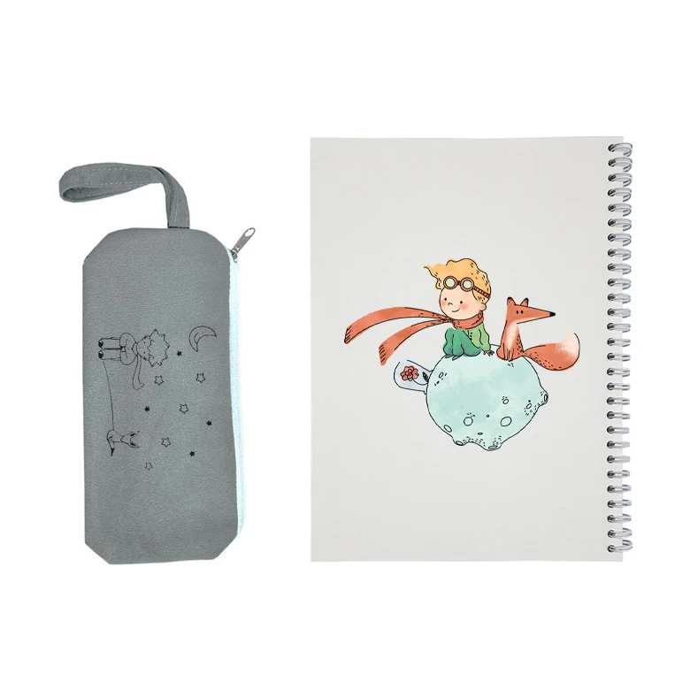 دفتر مشق 50 برگ مدل شازده کوچولو به همراه جامدادی