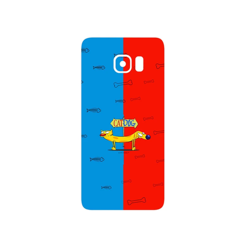 برچسب پوششی ماهوت مدل CatDog مناسب برای گوشی موبایل سامسونگ Galaxy S6 Edge