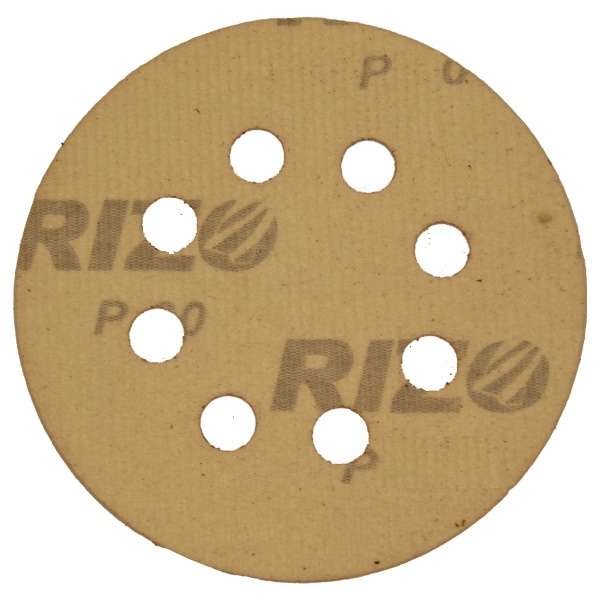 سنباده پشت کرکی ریزو مدل 125 میلیمتر 8 سوراخ P.80 بسته 10 عددی سنباده پشت کرکی ریزو مدل 125 میلیمتر 8 سوراخ P.80 بسته 10 عددی