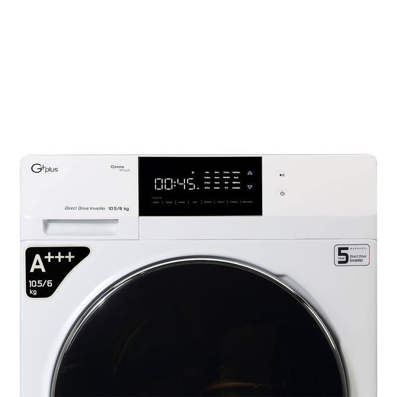 ماشین لباسشویی جی پلاس مدل GWM-KD1069W ظرفیت 10.5 کیلوگرم