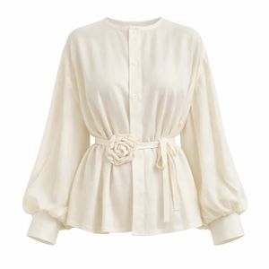 شومیز آستین بلند یقه گرد زنانه مدل Rose 05