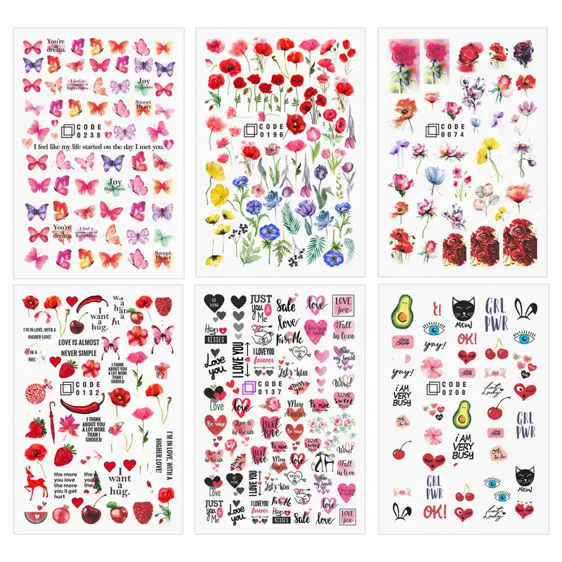 برچسب لنز ناخن مدل magenta مجموعه 6 عددی