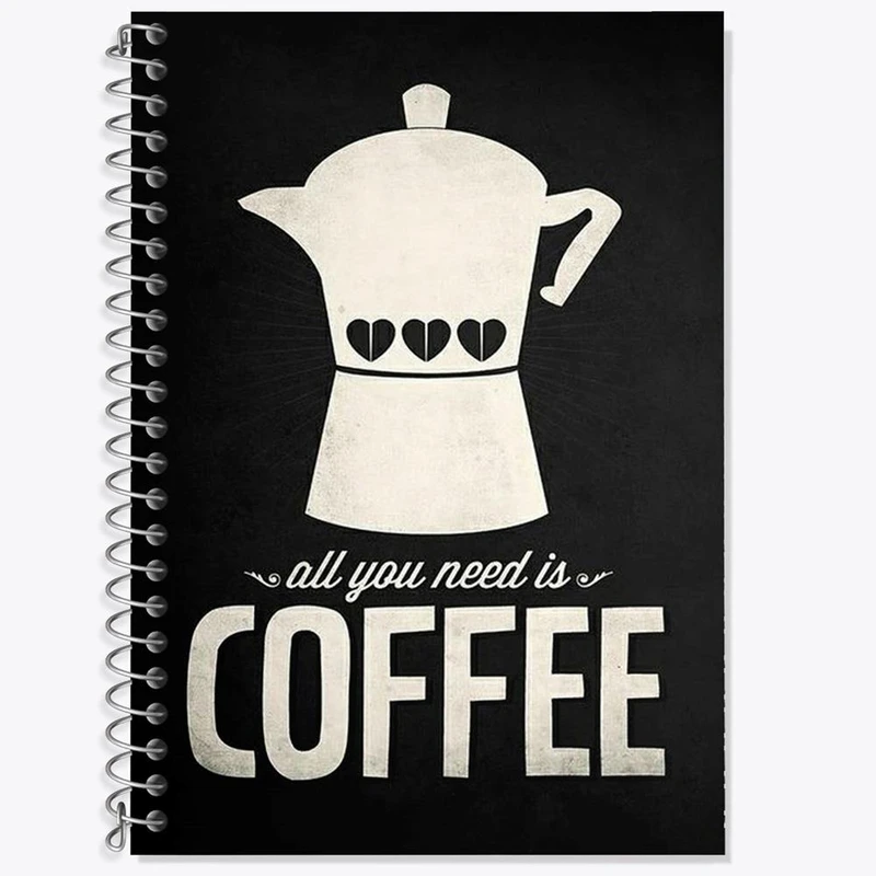 دفتر زبان 50 برگ خندالو مدل سه خط طرح قهوه Coffee کد 21992