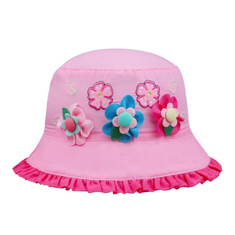 کلاه دخترانه طرح گل برجسته مدل بند دار LUXE