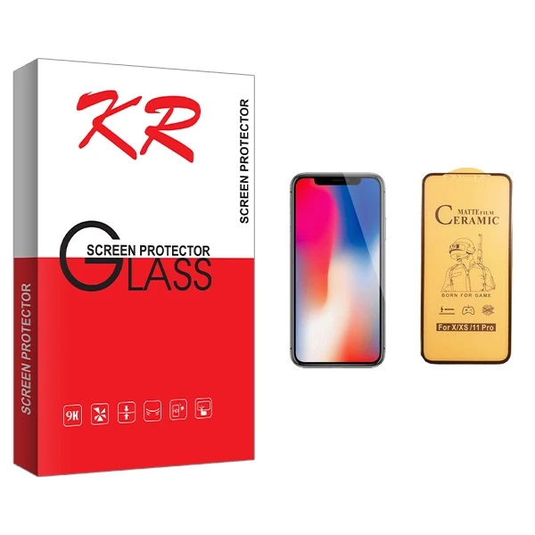 محافظ صفحه نمایش سرامیکی کی آر مدل +HD مناسب برای گوشی موبایل اپل iPhone X