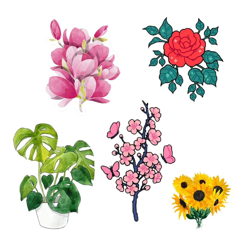 استیکر لپ تاپ موندیکس طرح گل کد 2813 مجموعه 5 عددی