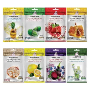 ماسک صورت آمستریس مدل میوه ای مناسب برای پوست خشک وزن 25 گرم بسته 8 عددی