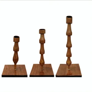 شمعدان مدل پایه دار طرح اشکی مجموعه 3 عددی