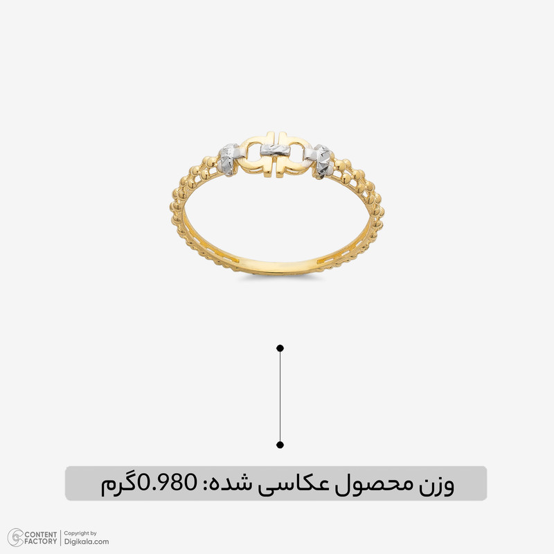 انگشتر طلا  18 عیار زنانه با طرح امگا گالری طلا و جواهر هانی مدل 70409  - 2