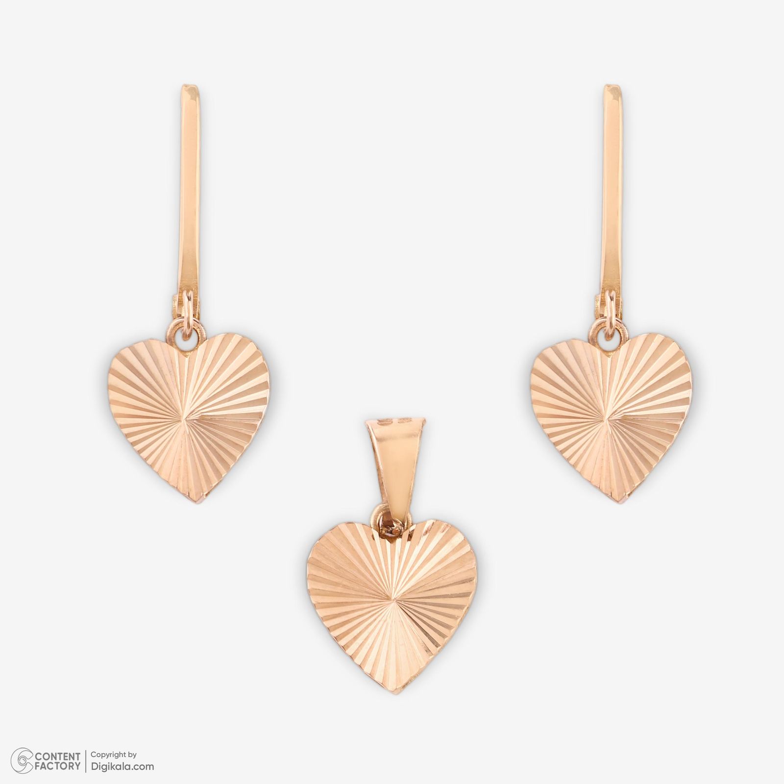 نیم ست طلا 18 عیار زنانه حافا گلد مدل قلب کد nim04 -  - 8
