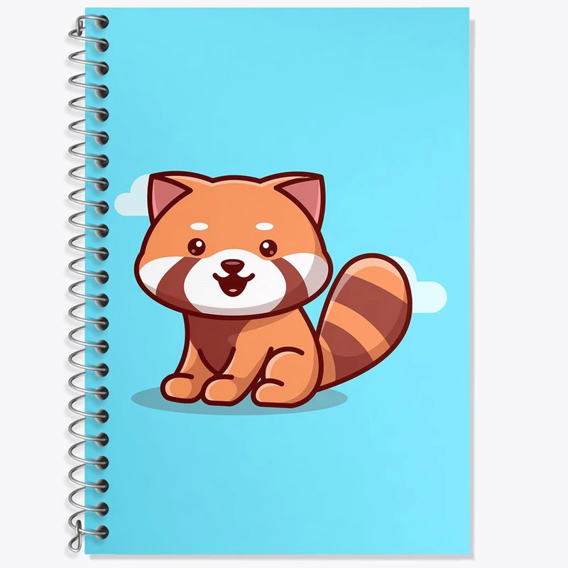 دفتر زبان 50 برگ خندالو مدل دو خط طرح حیوانات بامزه راکون کد 25429