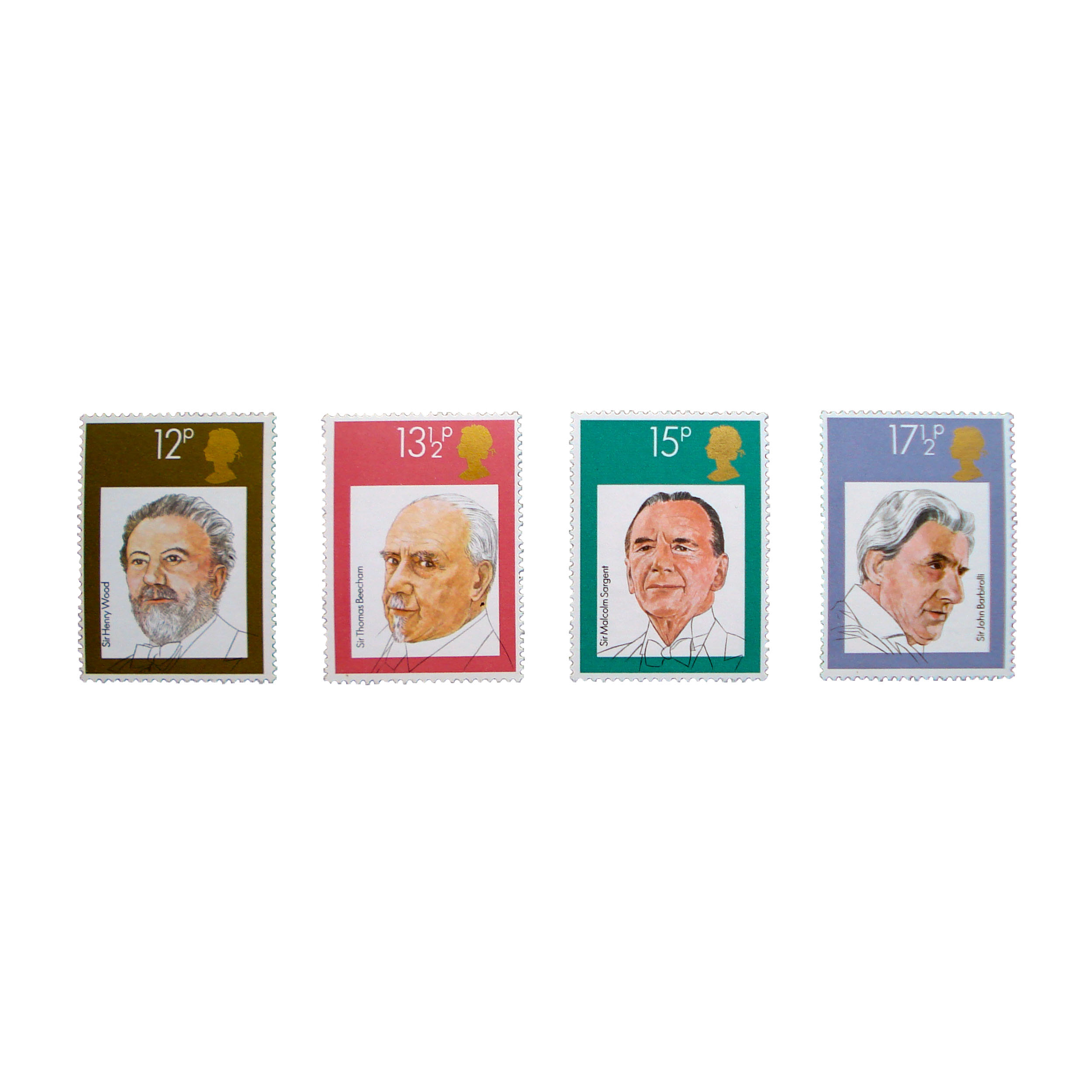 تمبر یادگاری مدل Music British Conductors کد 64 مجموعه 4 عددی