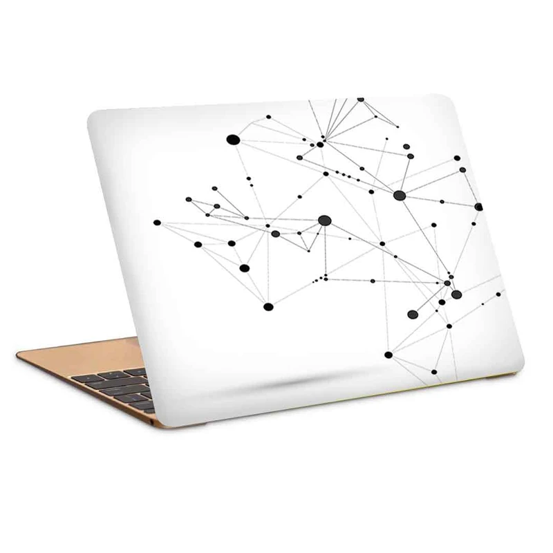 استیکر لپ تاپ طرح white polygonal abstractکد c-985مناسب برای لپ تاپ 15.6 اینچ