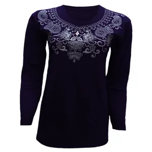 بلوز زنانه مدل گل بنفشه کد tm-1577 رنگ سرمه ای