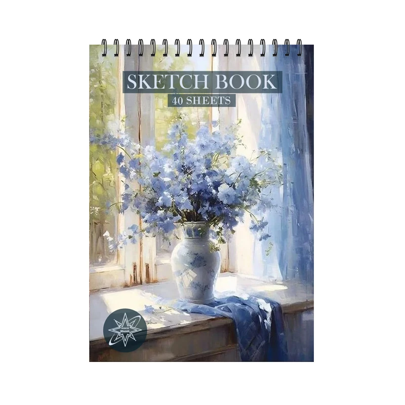 دفتر طراحی 40 برگ ستاره خونه مدل گلدان کد a5