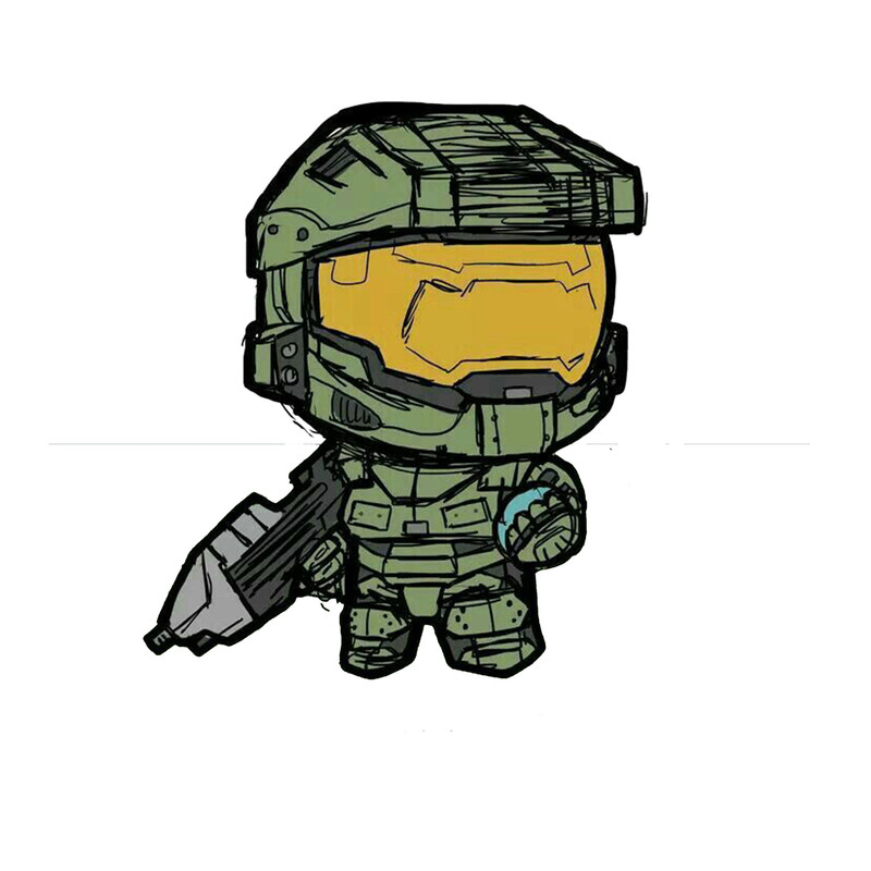 استیکر لپ تاپ و موبایل مدل بازی طرح هیلو مستر چیف Halo Master Chief کد 3716