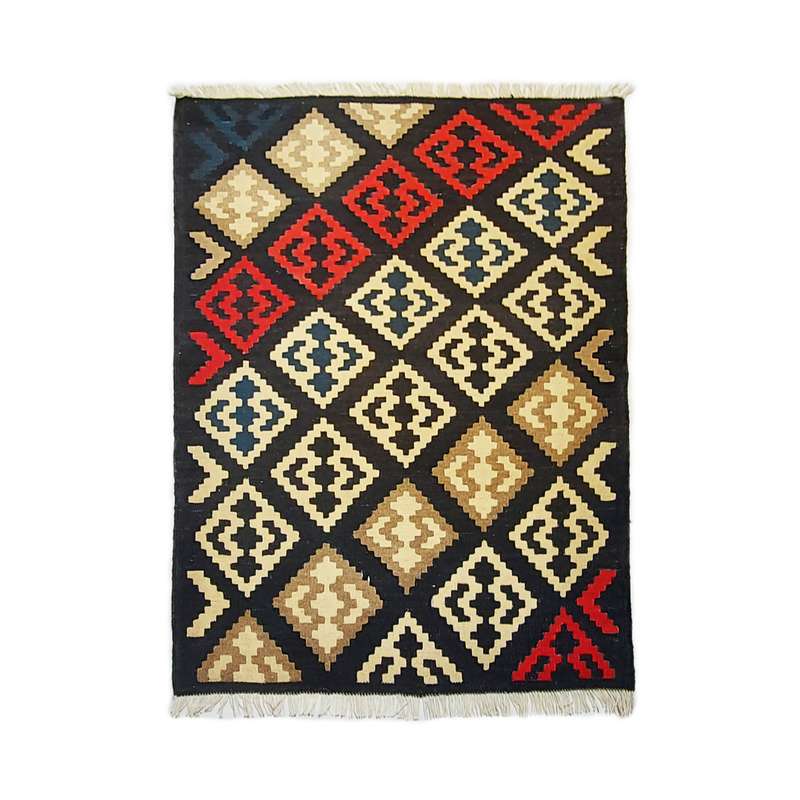 گلیم دستبافت یک و نیم متری طرح قشقایی کد 15010032