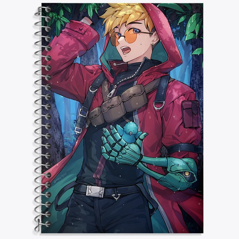 دفتر زبان 50 برگ خندالو مدل دو خط طرح وش انیمه تریگان (Trigun) کد 36211