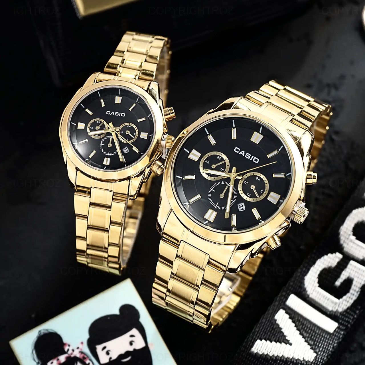 ست ساعت مچی عقربه ای زنانه و مردانه مدل Cas08