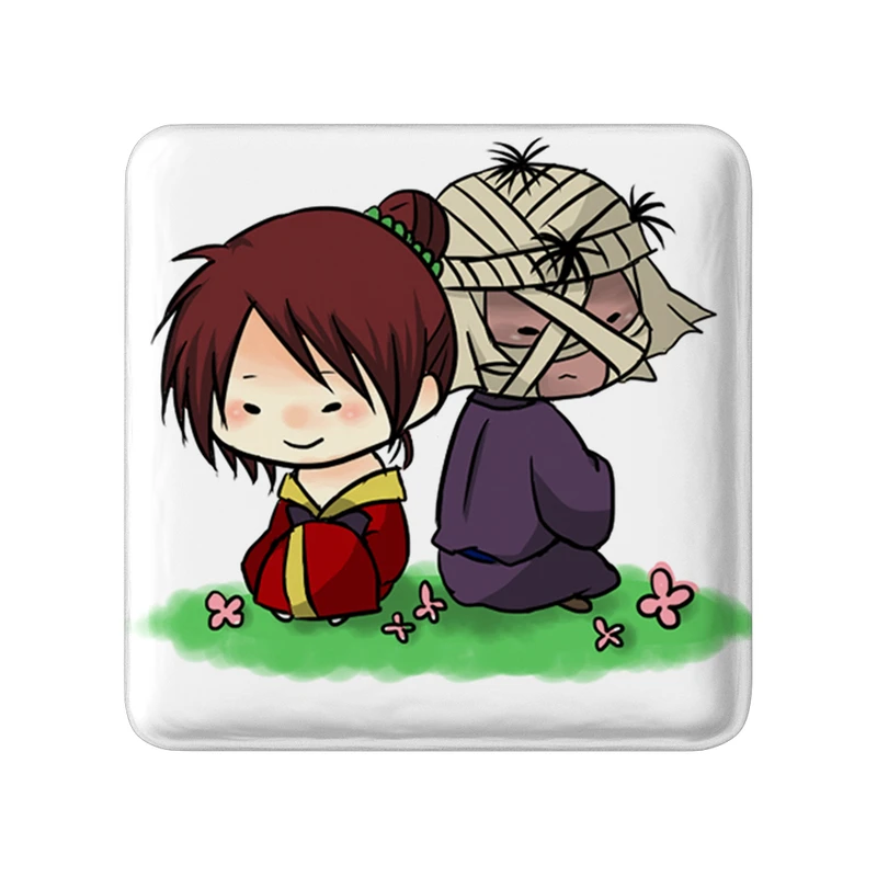 پیکسل خندالو طرح شیشیو و یومی انیمه رورونی کنشین مدل مربعی کد 34877