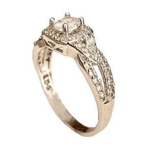 انگشتر نقره زنانه مدل جواهری تک نگین JW5022