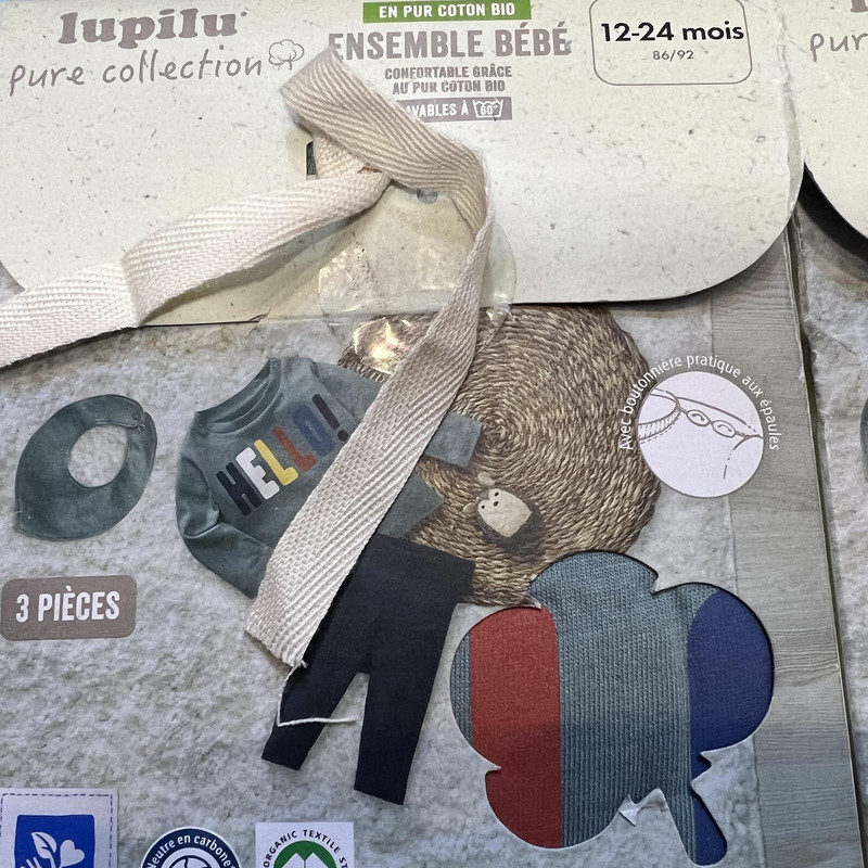 ست 3 تکه لباس نوزادی لوپیلو مدل ENSEMBLE BEBE مجموعه 3 عددی 