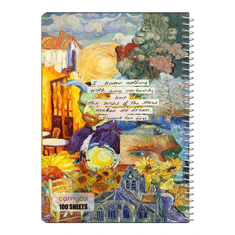 دفتر مشق 100 برگ سیمی کارنیکا طرح شب پرستاره فانتزی ون گوگ Fantasy Starry Night Van Gogh کد 24369