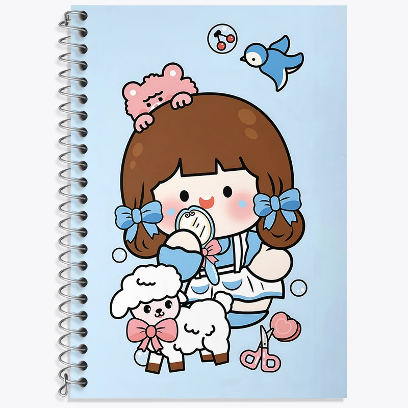 دفتر زبان 50 برگ خندالو مدل دو خط طرح رورو جامپ کیوت کد N3938