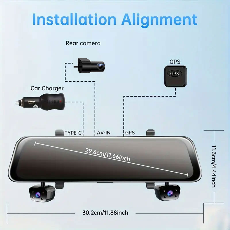 دوربین ثبت وقایع خودرو 4 دوربین مدل A322 GPS WiFi به همراه دوربین دنده عقب