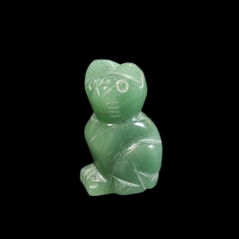 سنگ راف مدل اونتورین سبز طرح گربه کد 98723