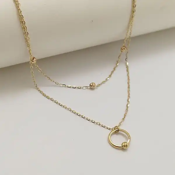 گردنبند طلا 18 عیار زنانه گنجینه هنر خوش نشین مدل البرنادو دو زنجیره کد G21