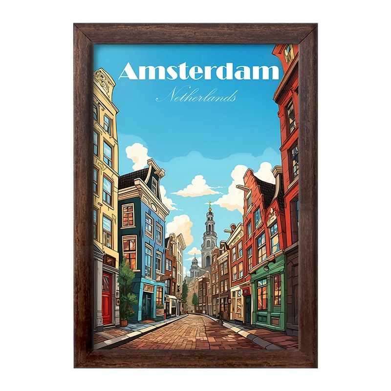 تابلو خندالو طرح آمستردام (Amsterda) کد F6317