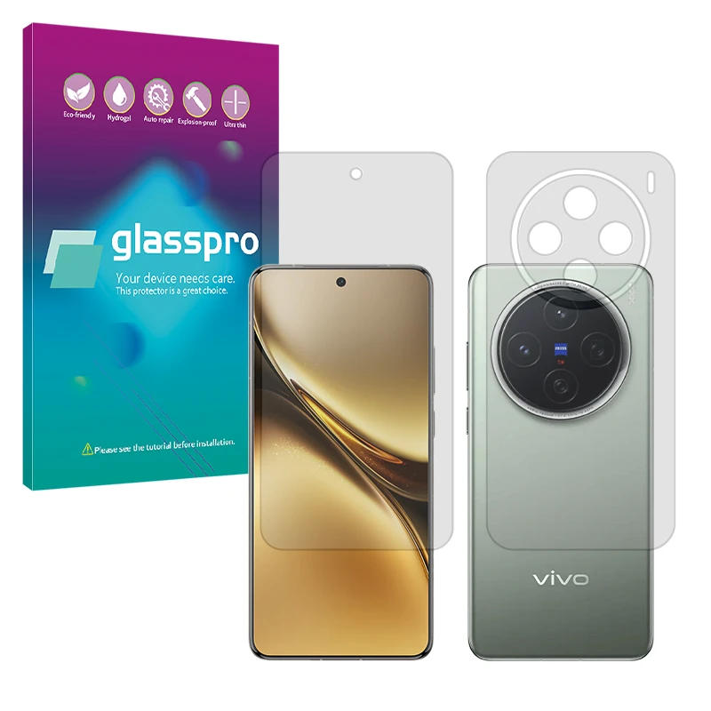 محافظ صفحه نمایش مات گلس پرو مدل Resistant مناسب برای گوشی موبایل ویوو X200 به همراه محافظ پشت گوشی