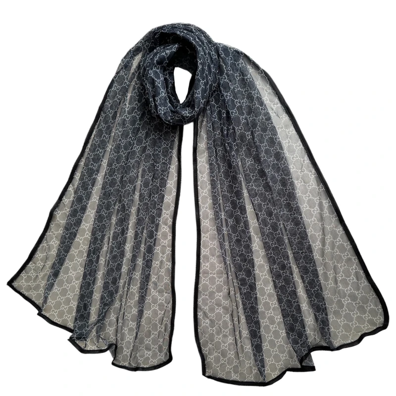 شال زنانه مدل توری تابستانی طرح زنجیره ای ریز