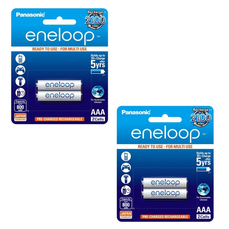 باتری نیم قلمی قابل شارژ مدل eneloop BK-4MCCE/2BT بسته چهار عددی